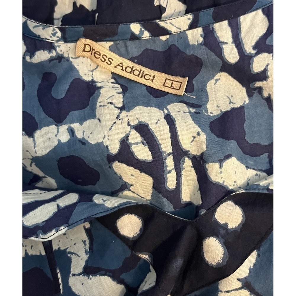 Dress Addict Jazz Tunic Dress Size Large Blue Printed Tiered Mixed Print - Picture 5 of 6